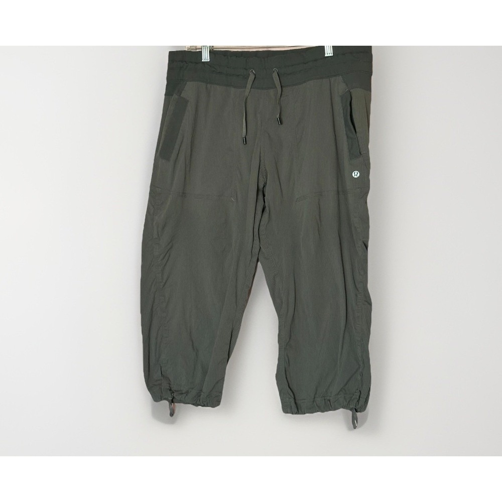 Lululemon Ribbed Cropped Jogger Pants Tapered‎ Leg Athleisure Streetwear 34x19